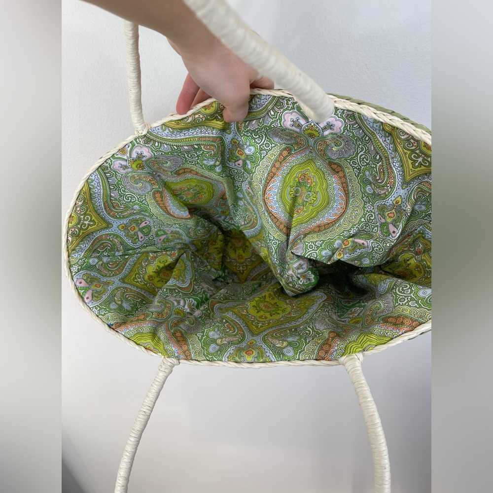 Women’s Beach GreenTote Bag Palm Trees Basketweave Tropical - Picture 7 of 11